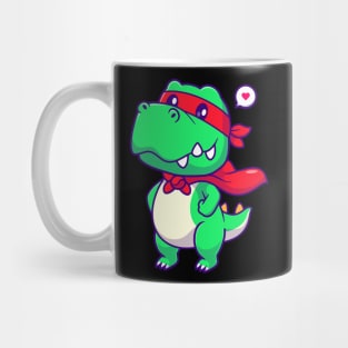 Cute dinosaur super hero cartoon Mug